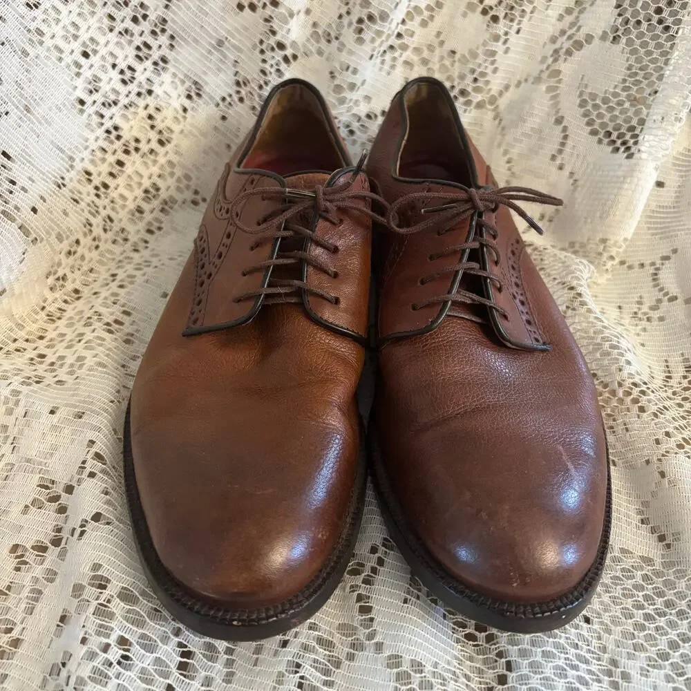 Johnston & Murphy Men's US 8 M Saddle Cognac Brown Derby Oxfords Shoes